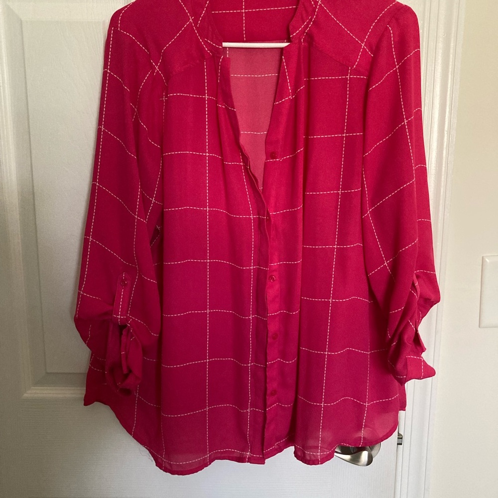 Apt. 9 Red 3/4 Sleeve Relaxed Blouse - Picture 7 of 7